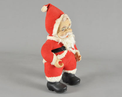 Vintage Rushton Company Christmas Rubber Face Stuffed Plush Red and White Santa Doll