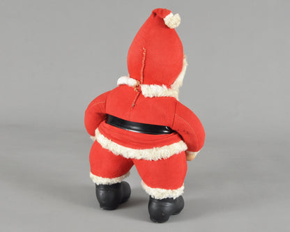 Vintage Rushton Company Christmas Rubber Face Stuffed Plush Red and White Santa Doll