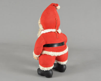 Vintage Rushton Company Christmas Rubber Face Stuffed Plush Red and White Santa Doll