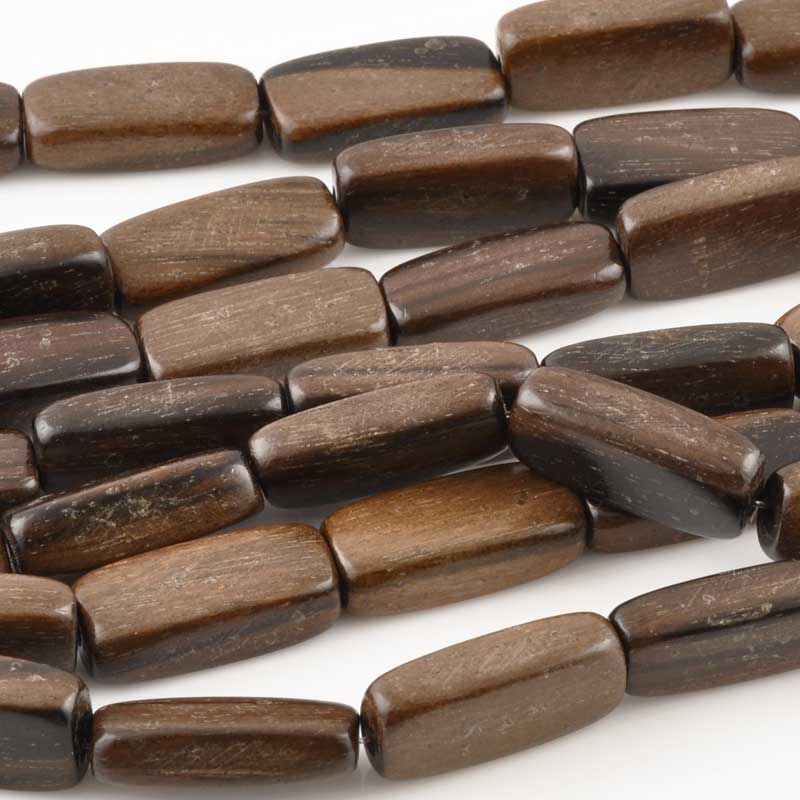 20x9mm Flat Rectangle Ebony Wood Beads-16 Inch Strand-20 Beads