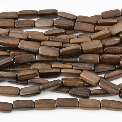 20x9mm Flat Rectangle Ebony Wood Beads-16 Inch Strand-20 Beads