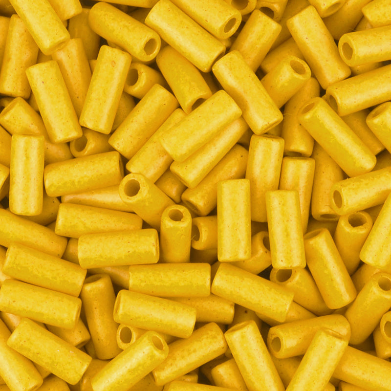 Ceramic Beads Wholesale-8x4mm Tube-Indian Yellow
