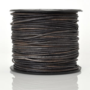 Leather Cord-2mm Round-Soft-Natural Dark Grey