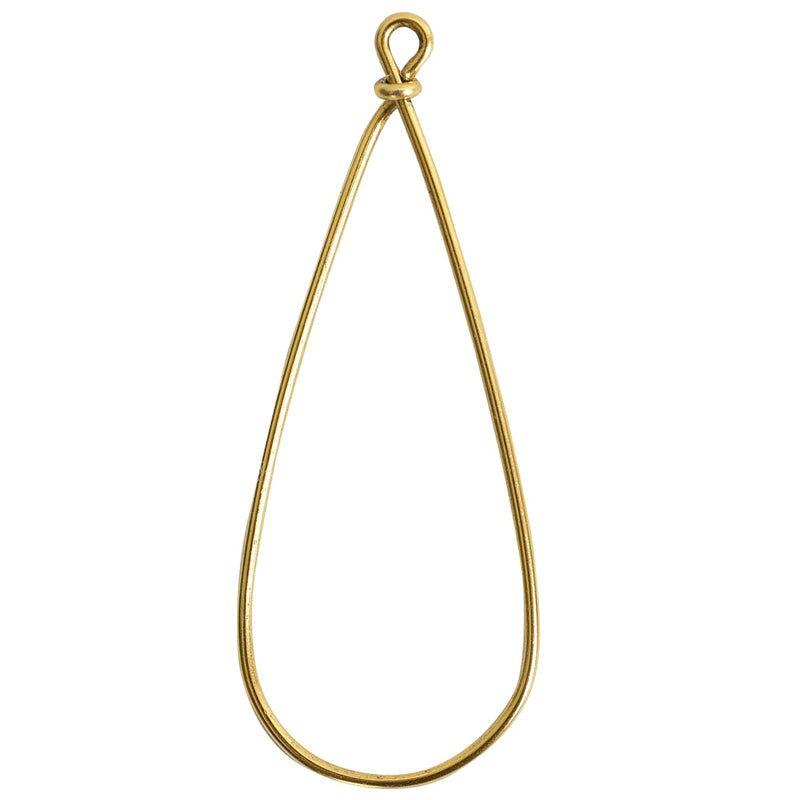 Nunn Design - Wire Frame Large Drop-Antique Gold- Tamara Scott Designs