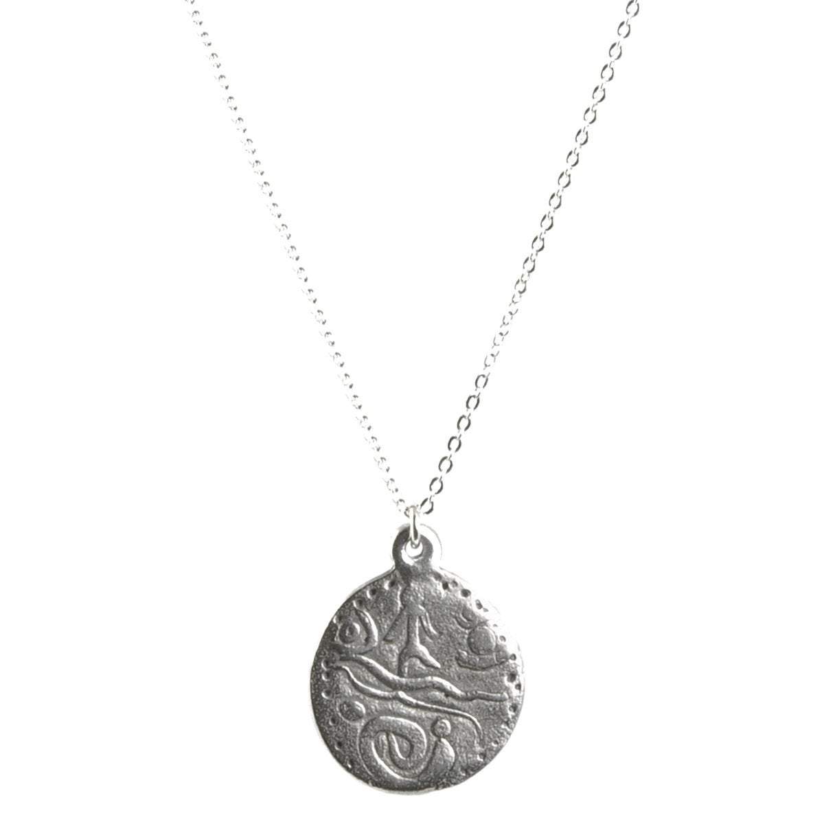 Finished Jewelry-Minimalist Jewelry-Silver Ancient Disc Pendant Necklace