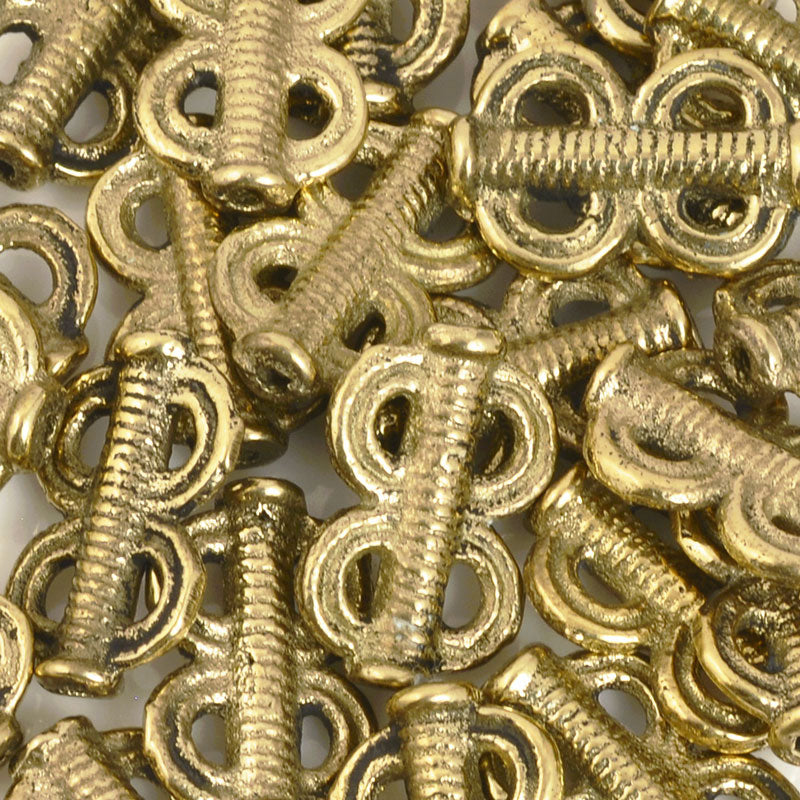 Brass-10x15mm Flat Double Spiral Loop Bead-Quantity 1