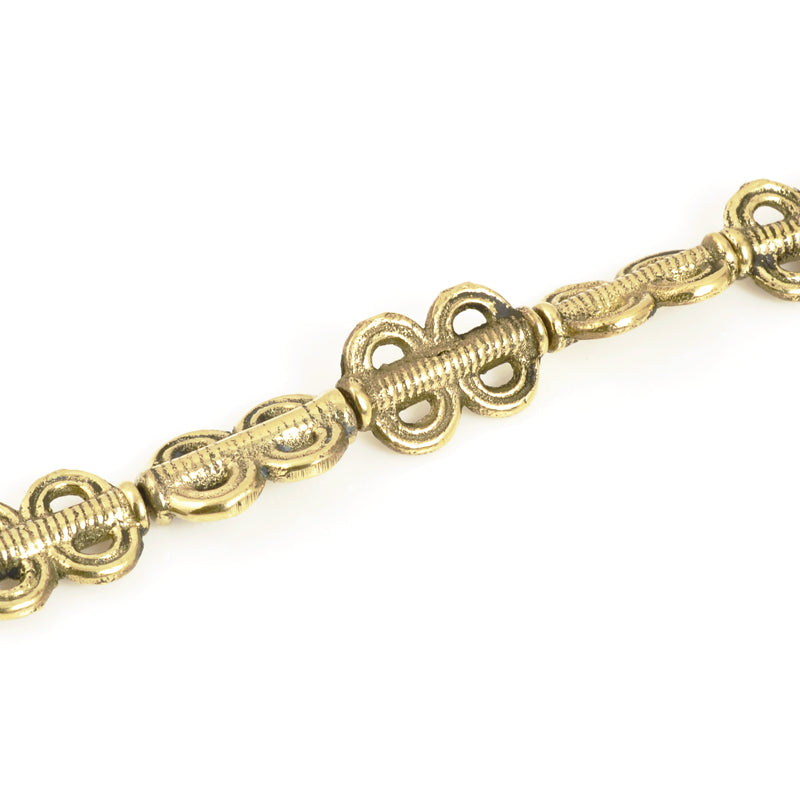 Brass-10x15mm Flat Double Spiral Loop Bead-Quantity 1