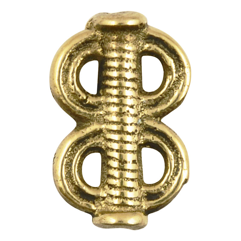 Brass-10x15mm Flat Double Spiral Loop Bead-Quantity 1