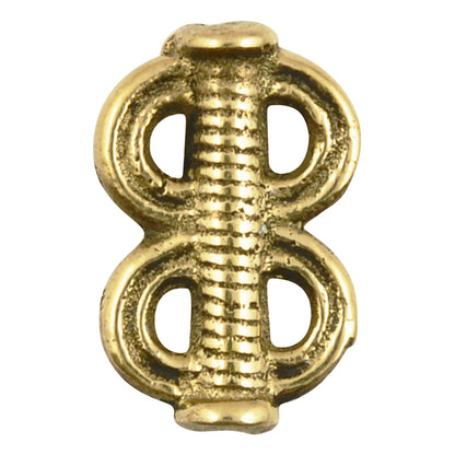 Brass-10x15mm Flat Double Spiral Loop Bead-Quantity 1