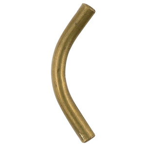 Brass-2mm Thin Elbow Curved Bead-Bronze-Quantity 3