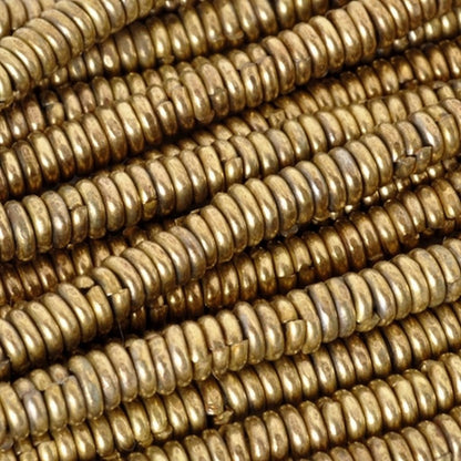 Brass-4mm Hishi Spacer Bead-Bronze-15 Inch Strand