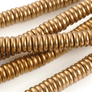 Brass-5mm Hishi Spacer Beads-Bronze-Quantity 24 Loose Beads