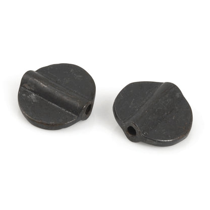 Brass Beads-11mm Flat Round Bead-Matte Black-Quantity 2 Beads