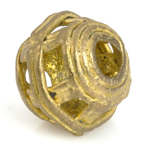 Brass Beads-14mm Striped Cage Round Filigree Globe Beads-Africa