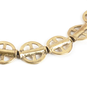 Brass Beads-15mm Flat Round Cross-Bronze-Quantity 1