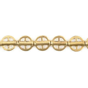 Brass Beads-15mm Flat Round Cross-Bronze-Quantity 1