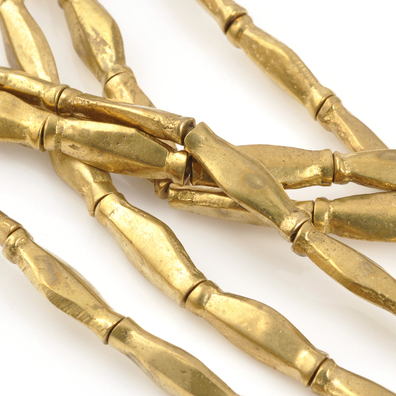 Brass Beads-16x4mm Flat Bicone Bead-Bronze-Quantity 2 Beads