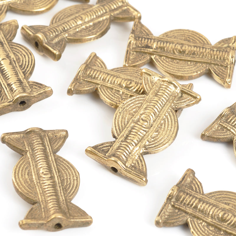 Brass Beads-18x32mm Flat Spiral Baule Focal-Bronze-Quantity 1