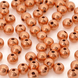 Brass-Metal Beads-5mm Round Seamed-Copper