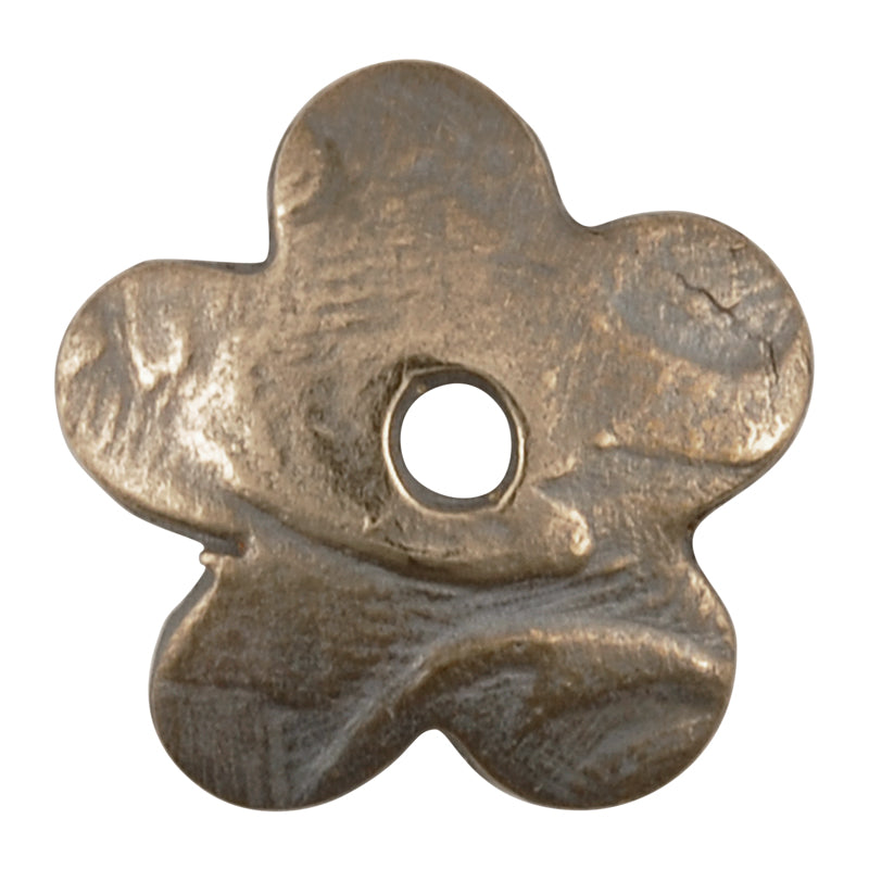 Bronze Casting-15mm Victorian Flower Bead Cap-Weathered Grey-Quantity 1