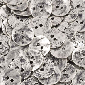 Button-16mm Button-Cornflake Casting-Antique Silver