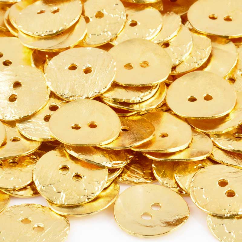 Button-16mm Cornflake Casting-Gold-Quantity 4