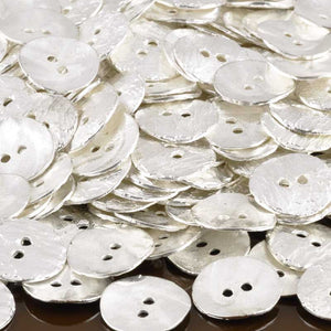 Button-16mm Cornflake Casting-Silver-Quantity 4