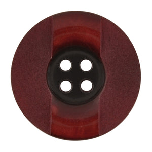 Button-22mm-Four Hole-Polished Band Burgundy-Quantity 2