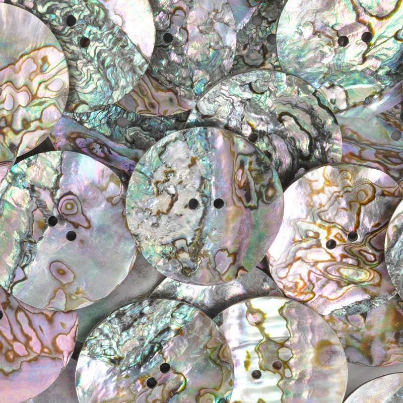 Button-39mm Iridescent Pāua Shell-Quantity 1