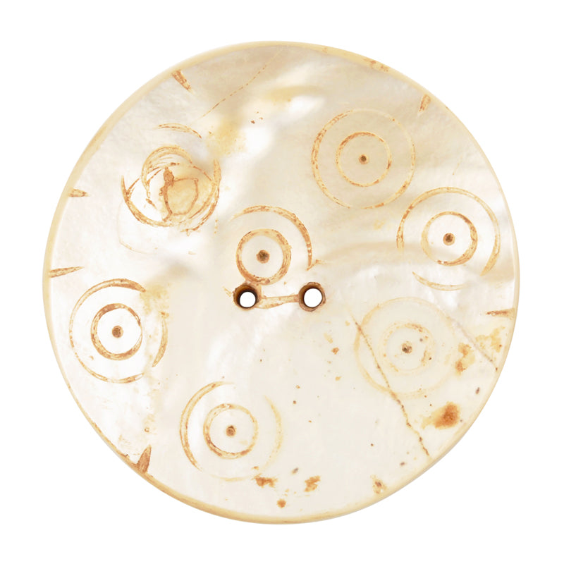 Button-45mm Mother of Pearl Shell-Vintage-No. 6-Quantity 1