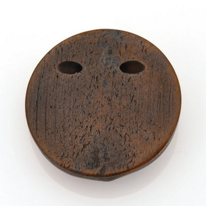 Carved-25mm Round Face Cabochon/Pendant-Bone-Brown-Quantity 1