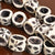Carved Beads-22mm Ring-Flower Design-Black And White-Quantity 1