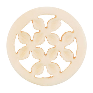 Carved Beads-23mm Window Flower-Off White-Quantity 1