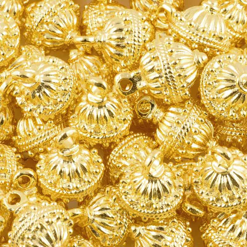 Casting-14x19mm Round Ornament-Gold