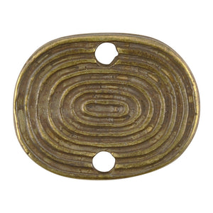 Casting-17x21mm Oval Spiral-Two Hole Connector-Antique Bronze