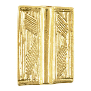 Casting-18x25mm Flat Rectangle Tube with Lines-Gold-Quantity 1