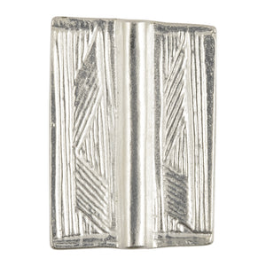 Casting-18x25mm Flat Rectangle Tube with Lines-Silver-Quantity 1
