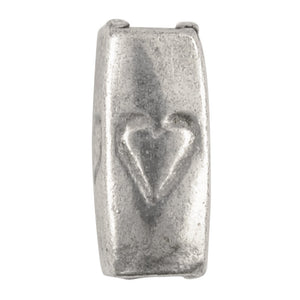 Casting-5x11mm Heart Tube-Antique Silver