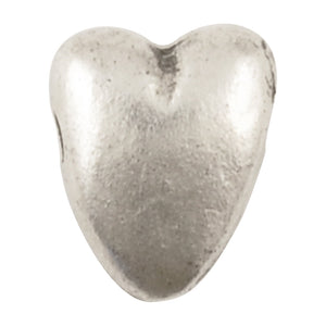 Casting-9x10mm Heart Bead-Antique Silver-Quantity 1