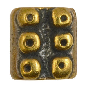 Casting Beads-10x11mm Dotted Rectangle-Antique Bronze-Quantity 1