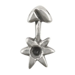 Casting Beads-12x23mm Drop Flower-Antique Silver-Quantity 1