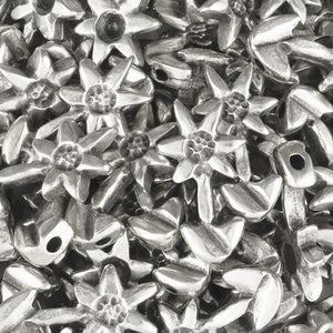Casting Beads Wholesale-12x23mm Drop Flower-Antique Silver
