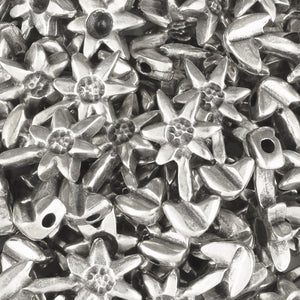 Casting Beads-12x23mm Drop Flower-Antique Silver-Quantity 1