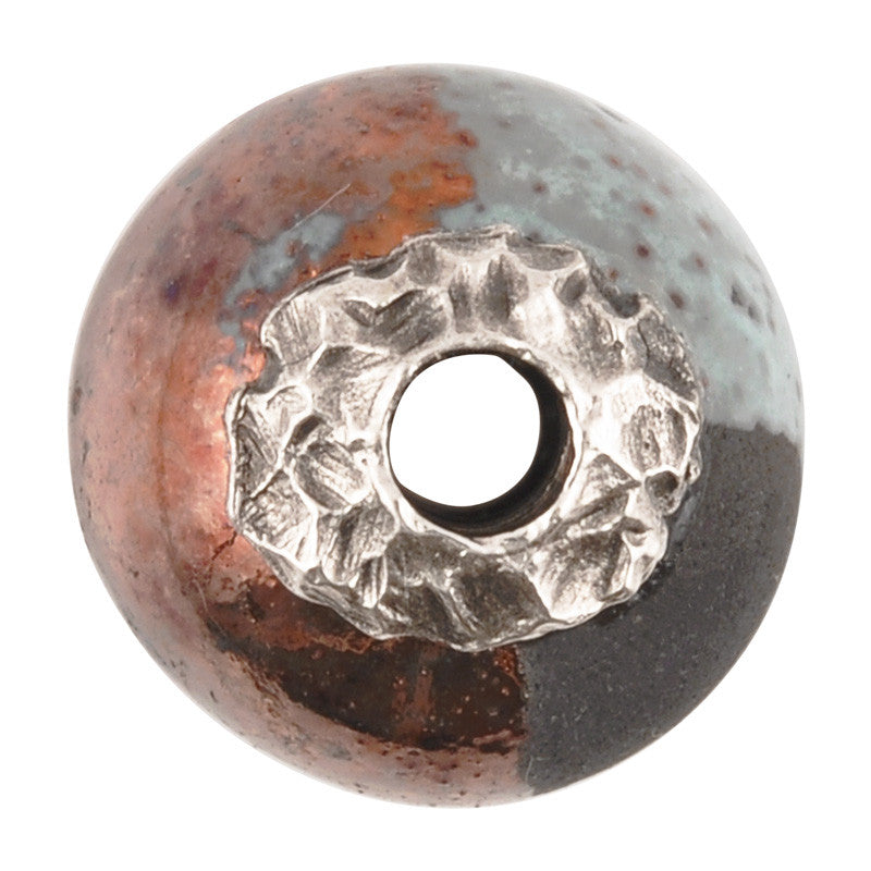 Casting Beads-16mm Ceramic Focal-Raku Blue