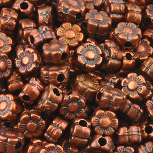 Casting Beads-6mm Flower Spacer-Antique Copper-Quantity 5