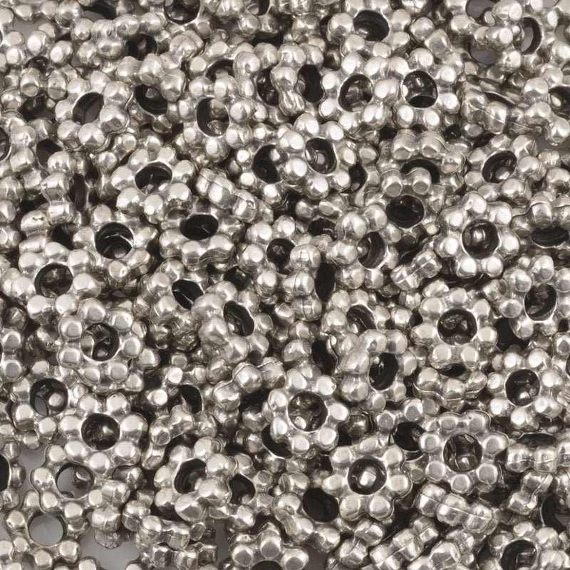 Casting Beads-7mm Dot Spacer-Antique Silver-Quantity 5