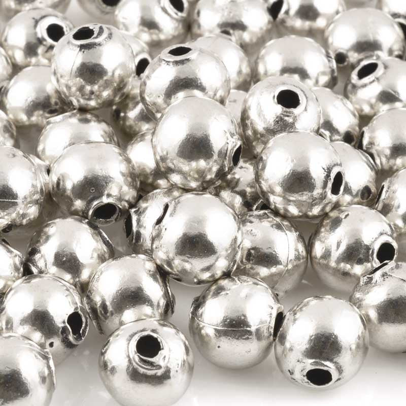 Casting Beads-7mm Round-Antique Silver