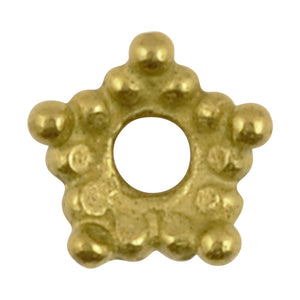 Casting Beads-8mm Dotted Star Bead Cap-Brass-Quantity 10
