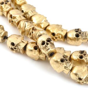 Casting Beads-8x12mm Skull Bead-Bronze-Quantity 1