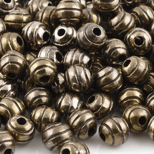 Casting Beads-9mm Round Line with Detail-Antique Bronze
